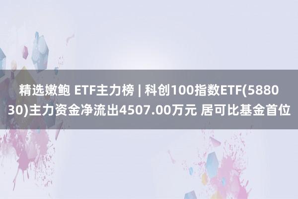 精选嫩鲍 ETF主力榜 | 科创100指数ETF(588030)主力资金净流出4507.00万元 居可比基金首位