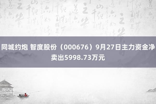 同城约炮 智度股份（000676）9月27日主力资金净卖出5998.73万元