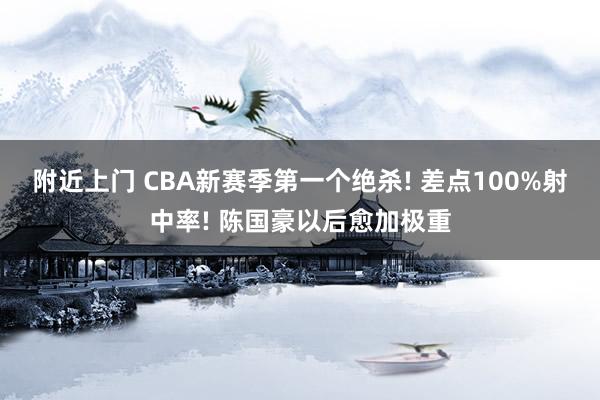 附近上门 CBA新赛季第一个绝杀! 差点100%射中率! 陈国豪以后愈加极重
