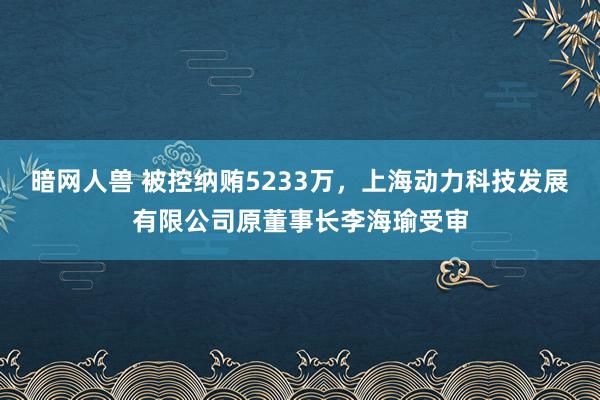 暗网人兽 被控纳贿5233万，上海动力科技发展有限公司原董事长李海瑜受审