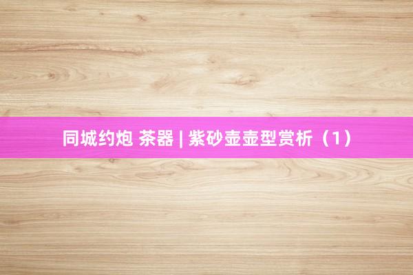 同城约炮 茶器 | 紫砂壶壶型赏析（1）