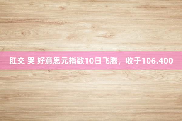 肛交 哭 好意思元指数10日飞腾，收于106.400