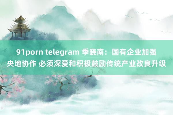 91porn telegram 季晓南：国有企业加强央地协作 必须深爱和积极鼓励传统产业改良升级