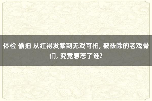 体检 偷拍 从红得发紫到无戏可拍， 被祛除的老戏骨们， 究竟惹怒了谁?