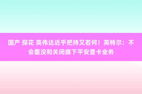 国产 探花 英伟达近乎把持又若何！英特尔：不会覆没和关闭旗下平安显卡业务