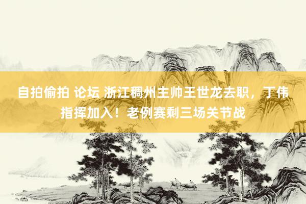 自拍偷拍 论坛 浙江稠州主帅王世龙去职，丁伟指挥加入！老例赛剩三场关节战