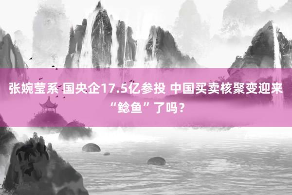 张婉莹系 国央企17.5亿参投 中国买卖核聚变迎来“鲶鱼”了吗？