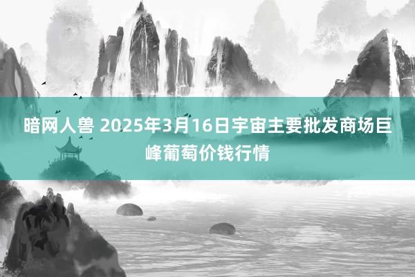 暗网人兽 2025年3月16日宇宙主要批发商场巨峰葡萄价钱行情