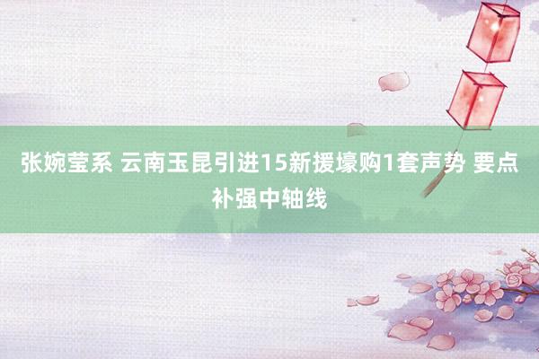 张婉莹系 云南玉昆引进15新援壕购1套声势 要点补强中轴线