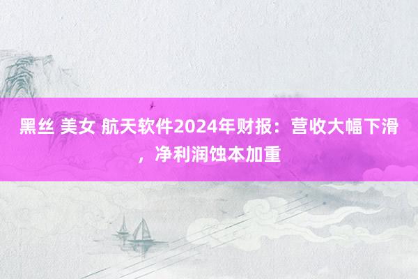 黑丝 美女 航天软件2024年财报：营收大幅下滑，净利润蚀本加重