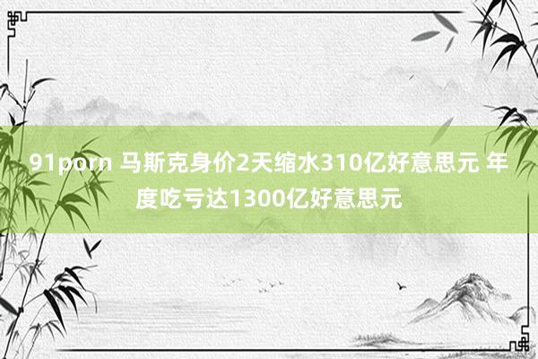 91porn 马斯克身价2天缩水310亿好意思元 年度吃亏达1300亿好意思元