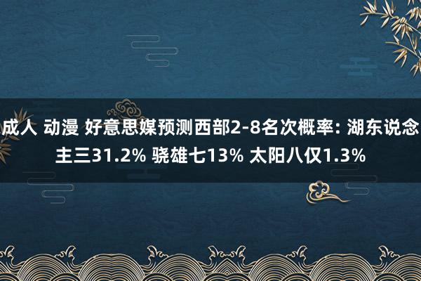 成人 动漫 好意思媒预测西部2-8名次概率: 湖东说念主三31.2% 骁雄七13% 太阳八仅1.3%