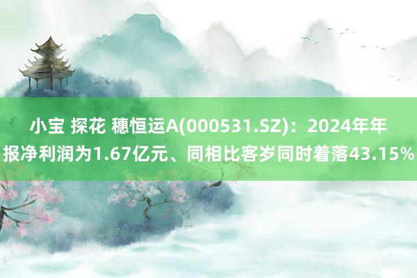 小宝 探花 穗恒运A(000531.SZ)：2024年年报净利润为1.67亿元、同相比客岁同时着落43.15%