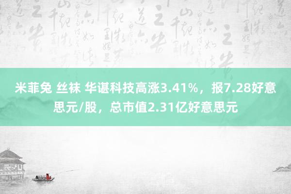 米菲兔 丝袜 华谌科技高涨3.41%，报7.28好意思元/股，总市值2.31亿好意思元