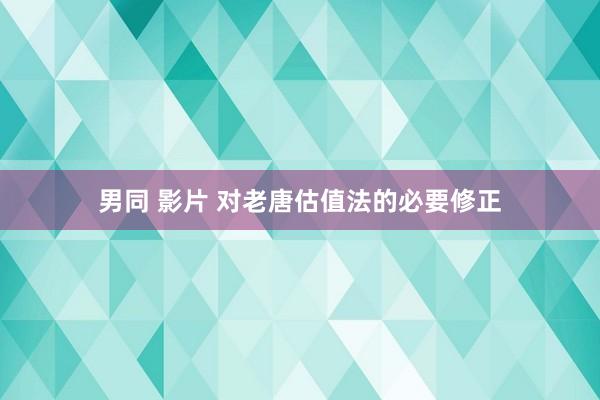 男同 影片 对老唐估值法的必要修正