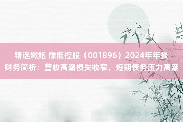 精选嫩鲍 豫能控股（001896）2024年年报财务简析：营收高潮损失收窄，短期债务压力高潮