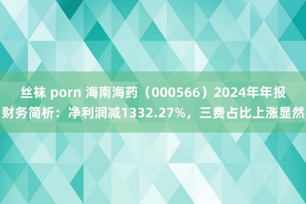 丝袜 porn 海南海药（000566）2024年年报财务简析：净利润减1332.27%，三费占比上涨显然