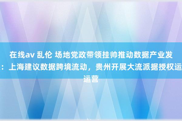 在线av 乱伦 场地党政带领挂帅推动数据产业发展：上海建议数据跨境流动，贵州开展大流派据授权运营