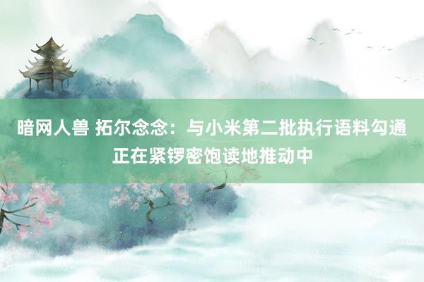 暗网人兽 拓尔念念：与小米第二批执行语料勾通正在紧锣密饱读地推动中