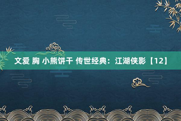 文爱 胸 小熊饼干 传世经典：江湖侠影【12】