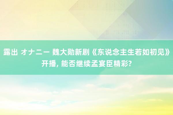 露出 オナニー 魏大勋新剧《东说念主生若如初见》开播, 能否继续孟宴臣精彩?