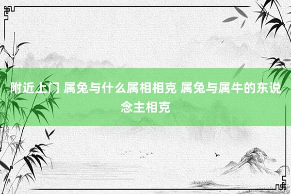 附近上门 属兔与什么属相相克 属兔与属牛的东说念主相克